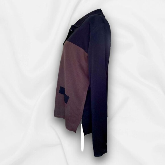 Vintage Misook Brown & Black Cardigan Officewear, Careerwear, Old Money, Classic - Picture 2 of 8